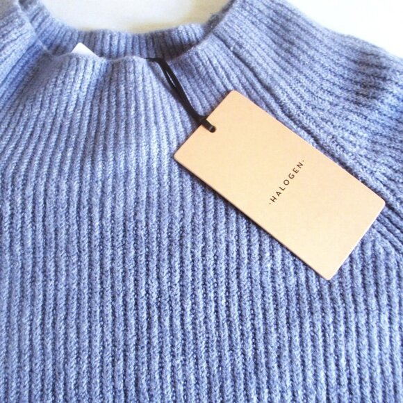 Halogen Long Sleeve Funnel Neck Sweater Womens Size XL Light Blue Soft Cozy $68 - Picture 3 of 6